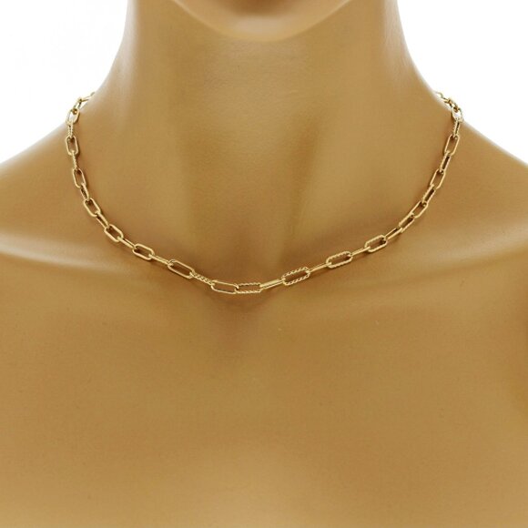 Auth David Yurman 18K Yellow Gold Madison 4 mm Chain Necklace Size 18" - Picture 2 of 5